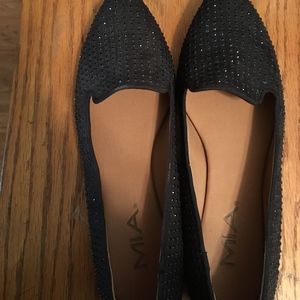 Mia Black Flats Shoes Size 8 B
